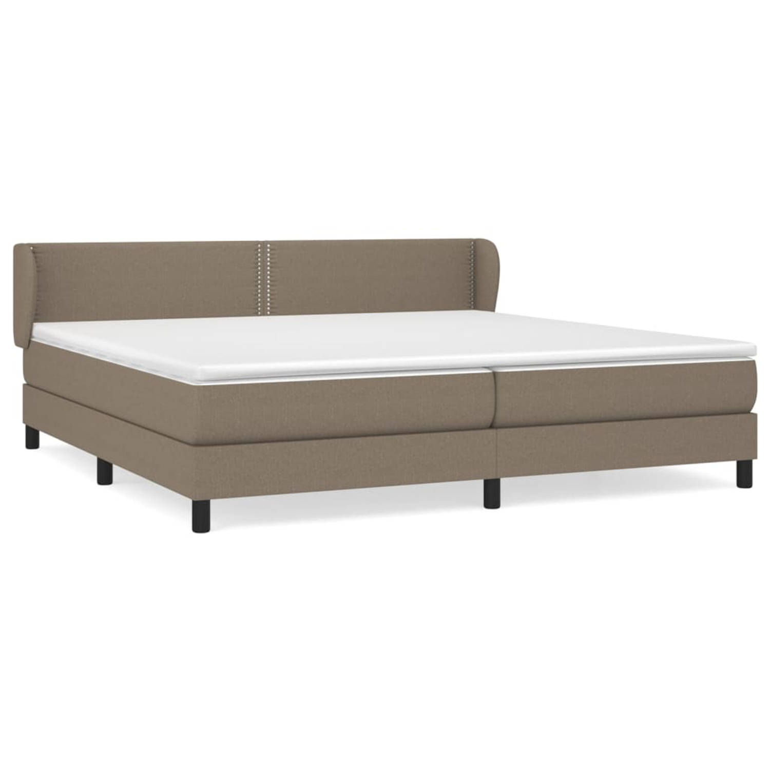 The Living Store Boxspringbed - Pocketvering matras - Middelharde ondersteuning - Huidvriendelijk topmatras - Taupe - 203 x 203 x 78/88 cm - The Living Store