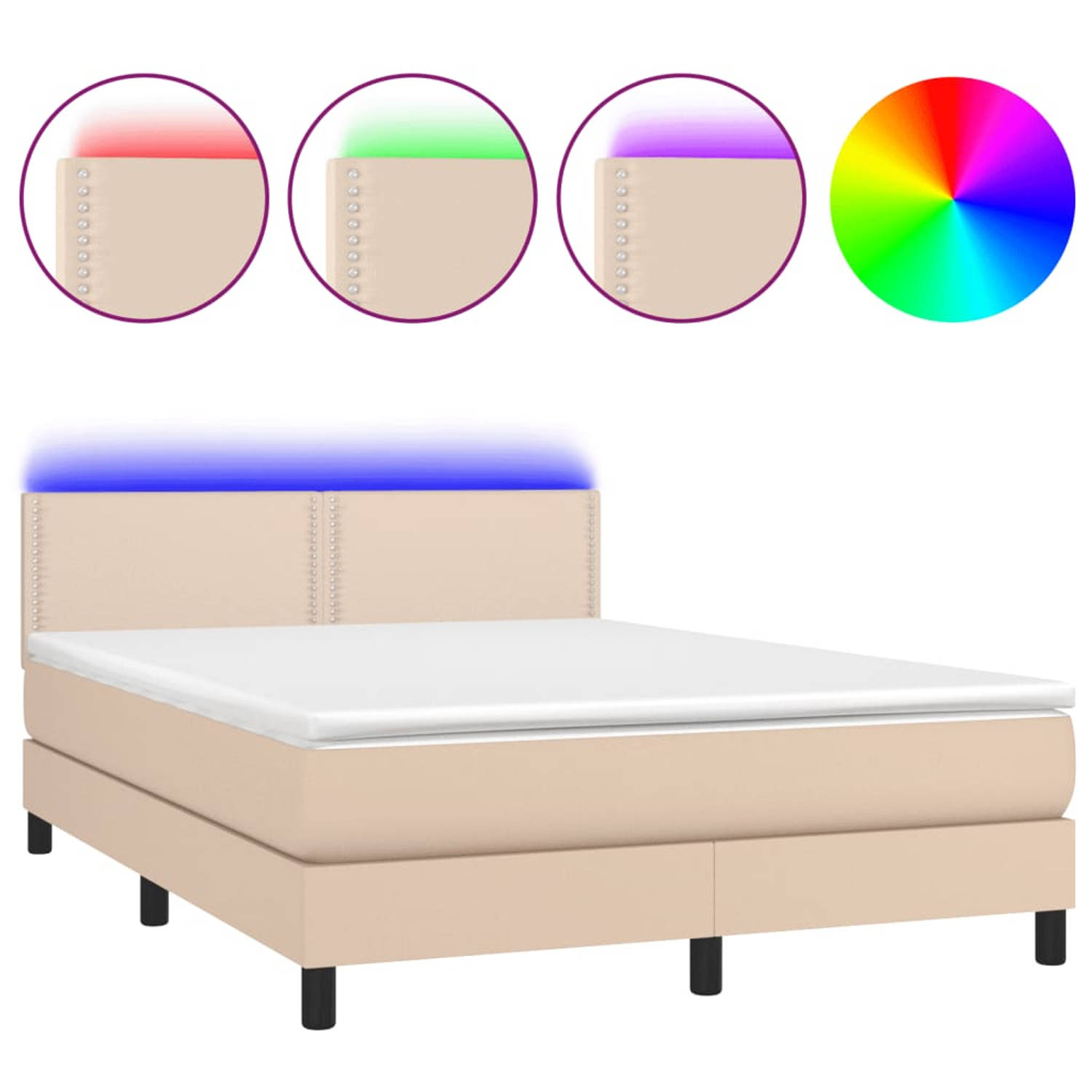 The Living Store Boxspring - Bed - 203 x 144 x 78/88 cm - Ken- comfortabel en duurzaam