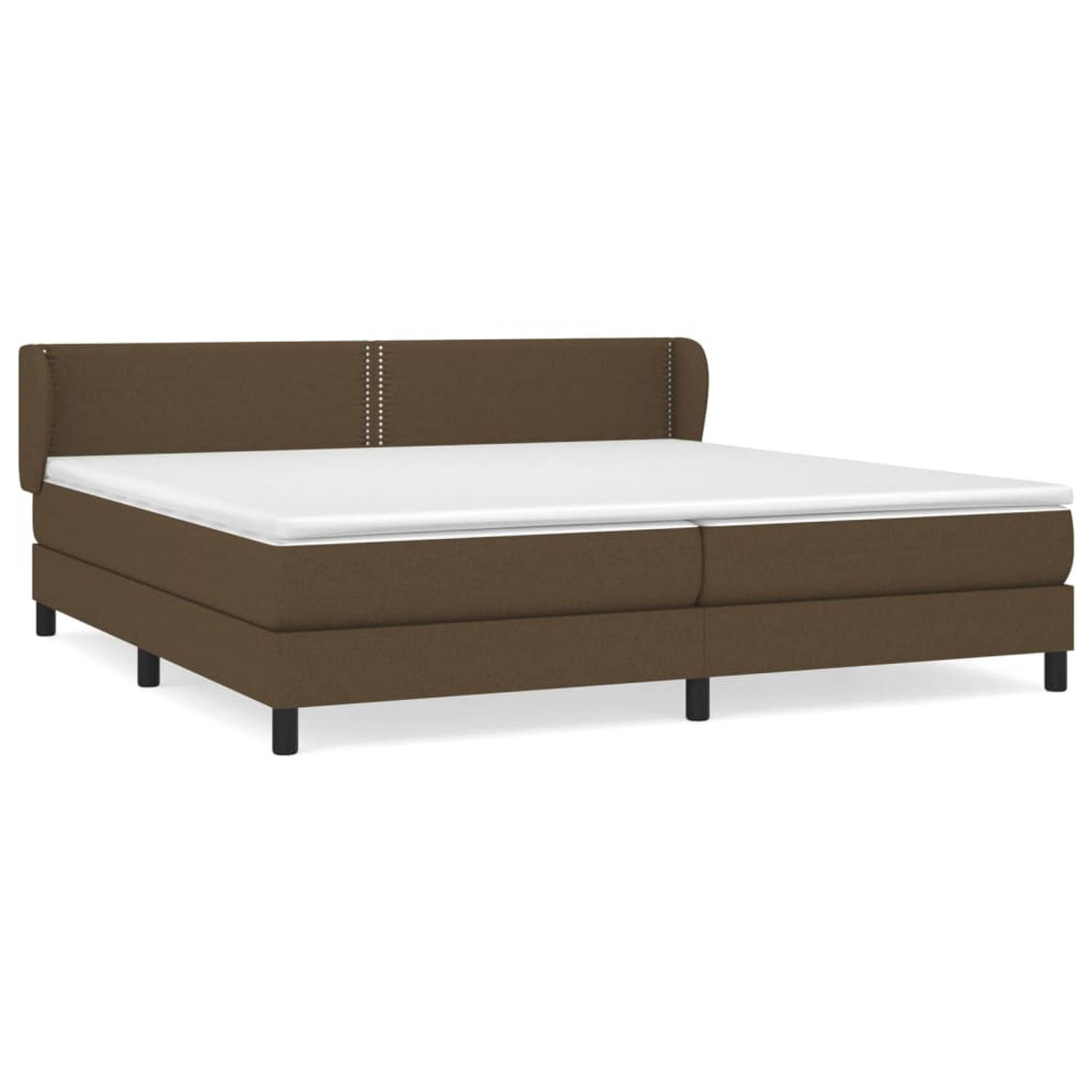 The Living Store Boxspring met matras stof donkerbruin 200x200 cm - Boxspring - Boxsprings - Bed - Slaapmeubel - Boxspringbed - Boxspring Bed - Tweepersoonsbed - Bed Met Matras - B