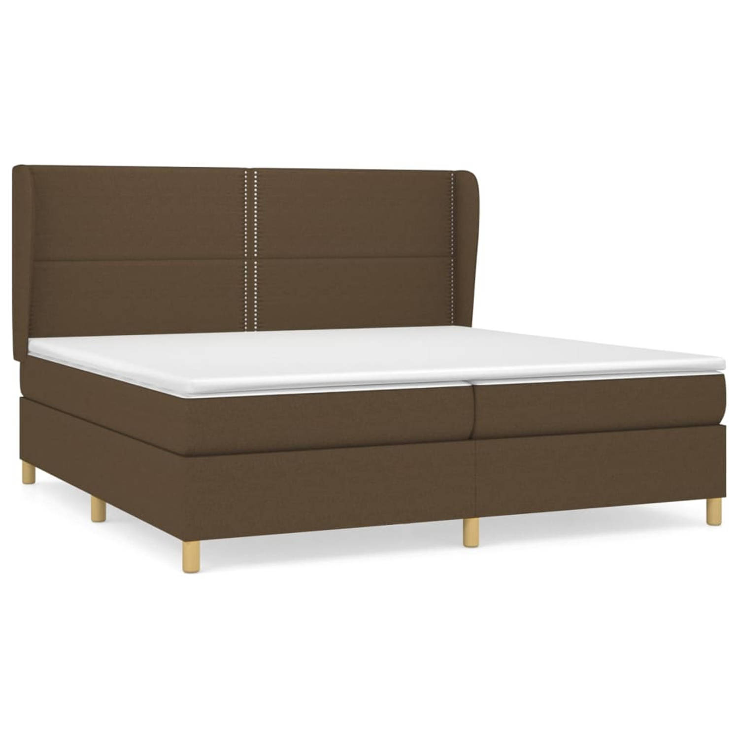 The Living Store Boxspring met matras stof donkerbruin 200x200 cm - Boxspring - Boxsprings - Bed - Slaapmeubel - Boxspringbed - Boxspring Bed - Tweepersoonsbed - Bed Met Matras - B