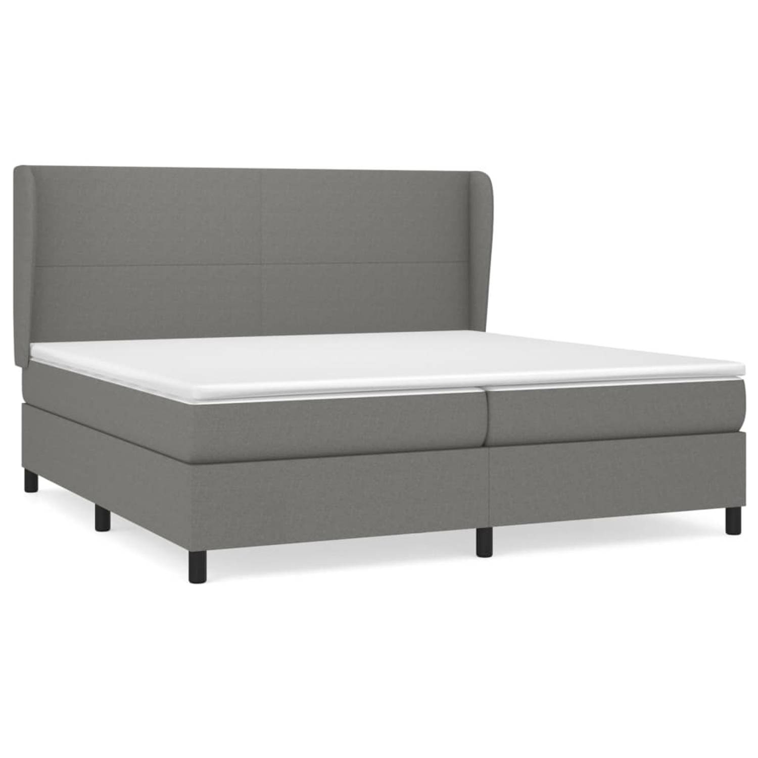 The Living Store Boxspring met matras stof donkergrijs 200x200 cm - Boxspring - Boxsprings - Bed - Slaapmeubel - Boxspringbed - Boxspring Bed - Tweepersoonsbed - Bed Met Matras - B