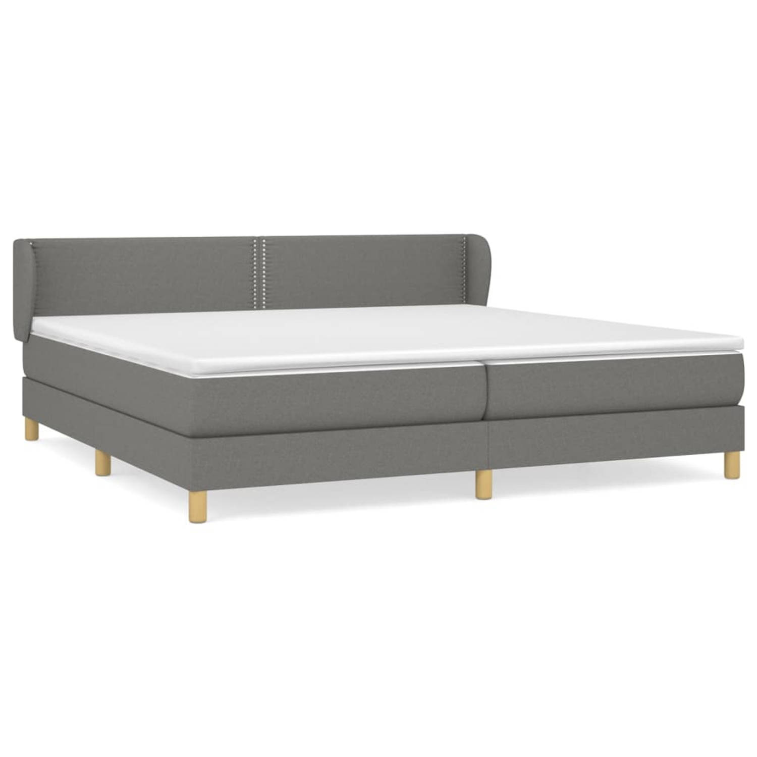 The Living Store Boxspring met matras stof donkergrijs 200x200 cm - Boxspring - Boxsprings - Bed - Slaapmeubel - Boxspringbed - Boxspring Bed - Tweepersoonsbed - Bed Met Matras - B