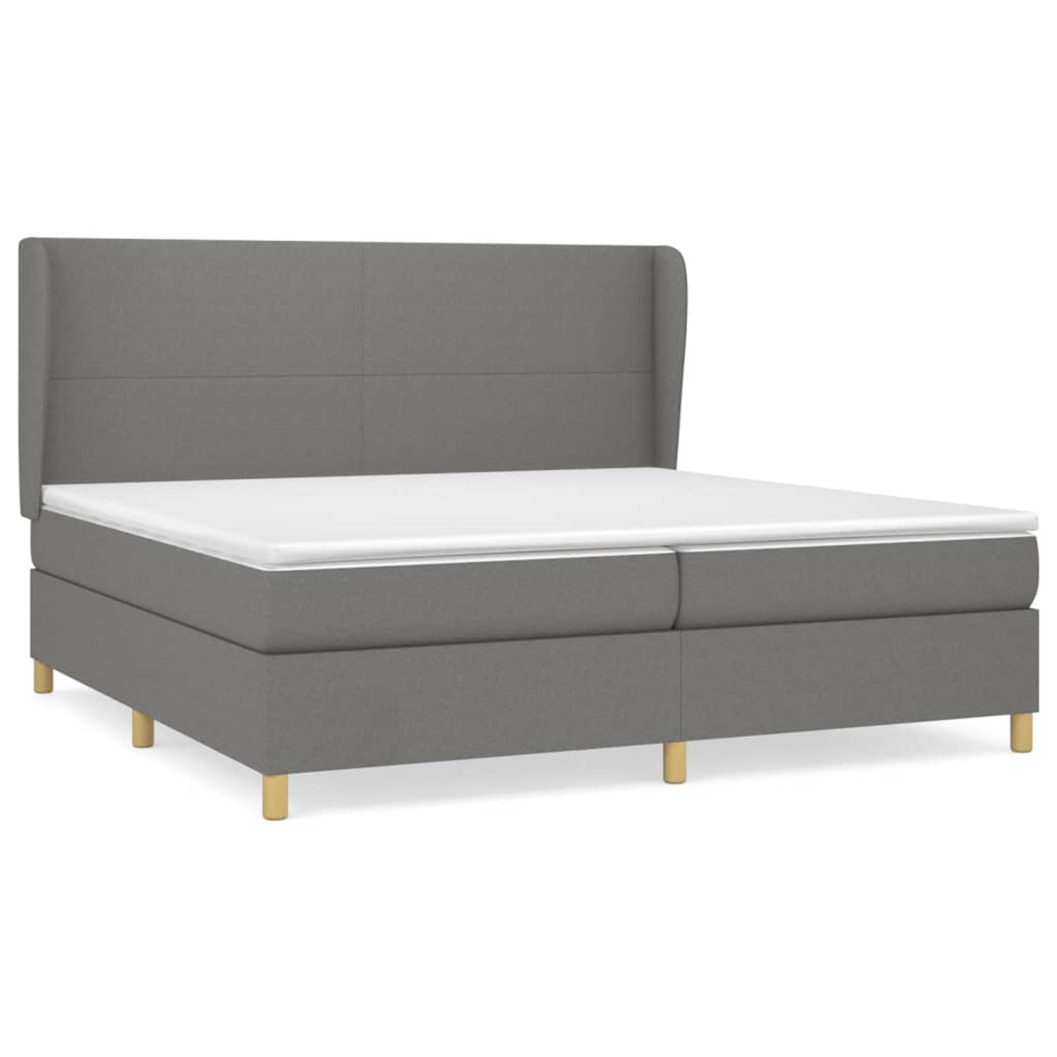 The Living Store Boxspring met matras stof donkergrijs 200x200 cm - Boxspring - Boxsprings - Bed - Slaapmeubel - Boxspringbed - Boxspring Bed - Tweepersoonsbed - Bed Met Matras - B