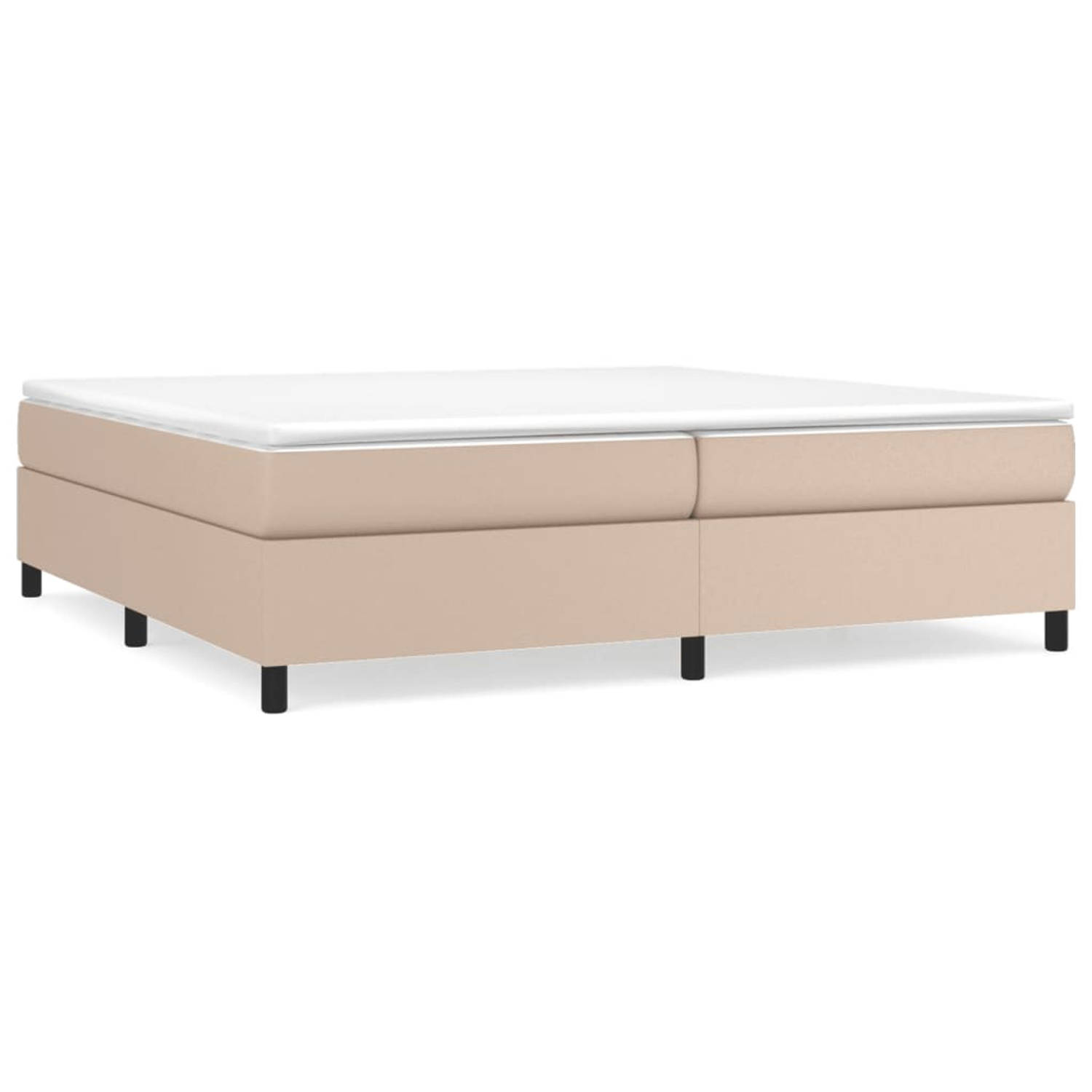 The Living Store Boxspring met matras kunstleer cappuccinokleurig 200x200 cm - Boxspring - Boxsprings - Bed - Slaapmeubel - Boxspringbed - Boxspring Bed - Tweepersoonsbed - Bed Met