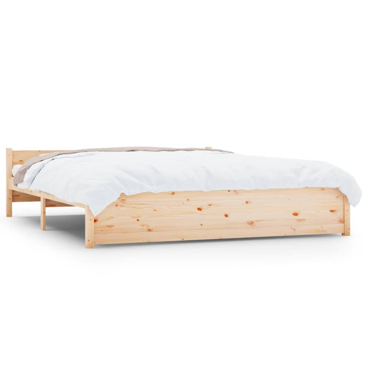 The Living Store Bedframe massief hout 200x200 cm - Bed