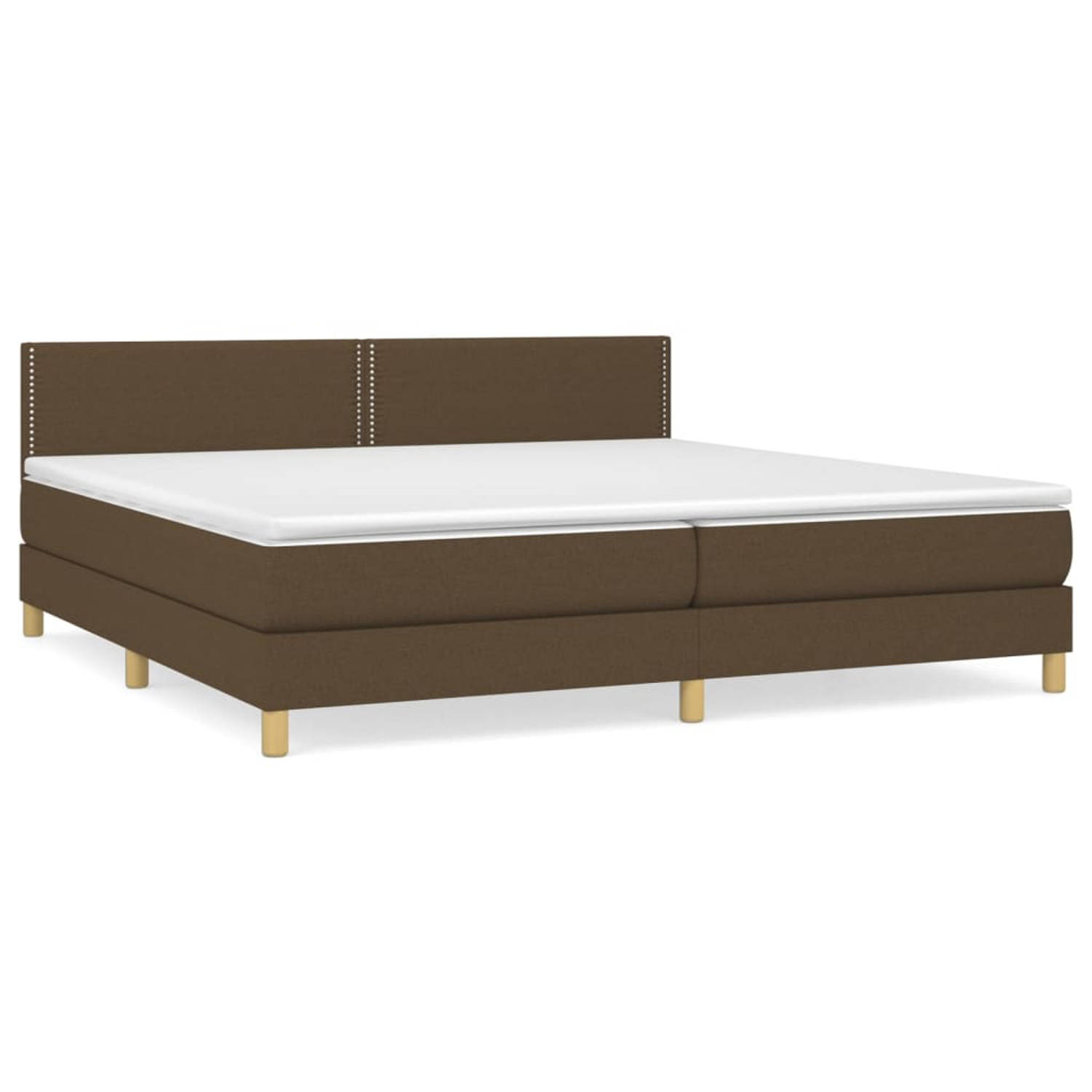 The Living Store Boxspring met matras stof donkerbruin 200x200 cm - Boxspring - Boxsprings - Bed - Slaapmeubel - Boxspringbed - Boxspring Bed - Tweepersoonsbed - Bed Met Matras - B