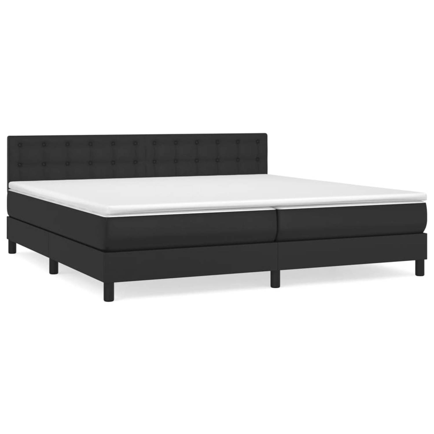 The Living Store Boxspring met matras kunstleer zwart 200x200 cm - Boxspring - Boxsprings - Bed - Slaapmeubel - Boxspringbed - Boxspring Bed - Tweepersoonsbed - Bed Met Matras - Be