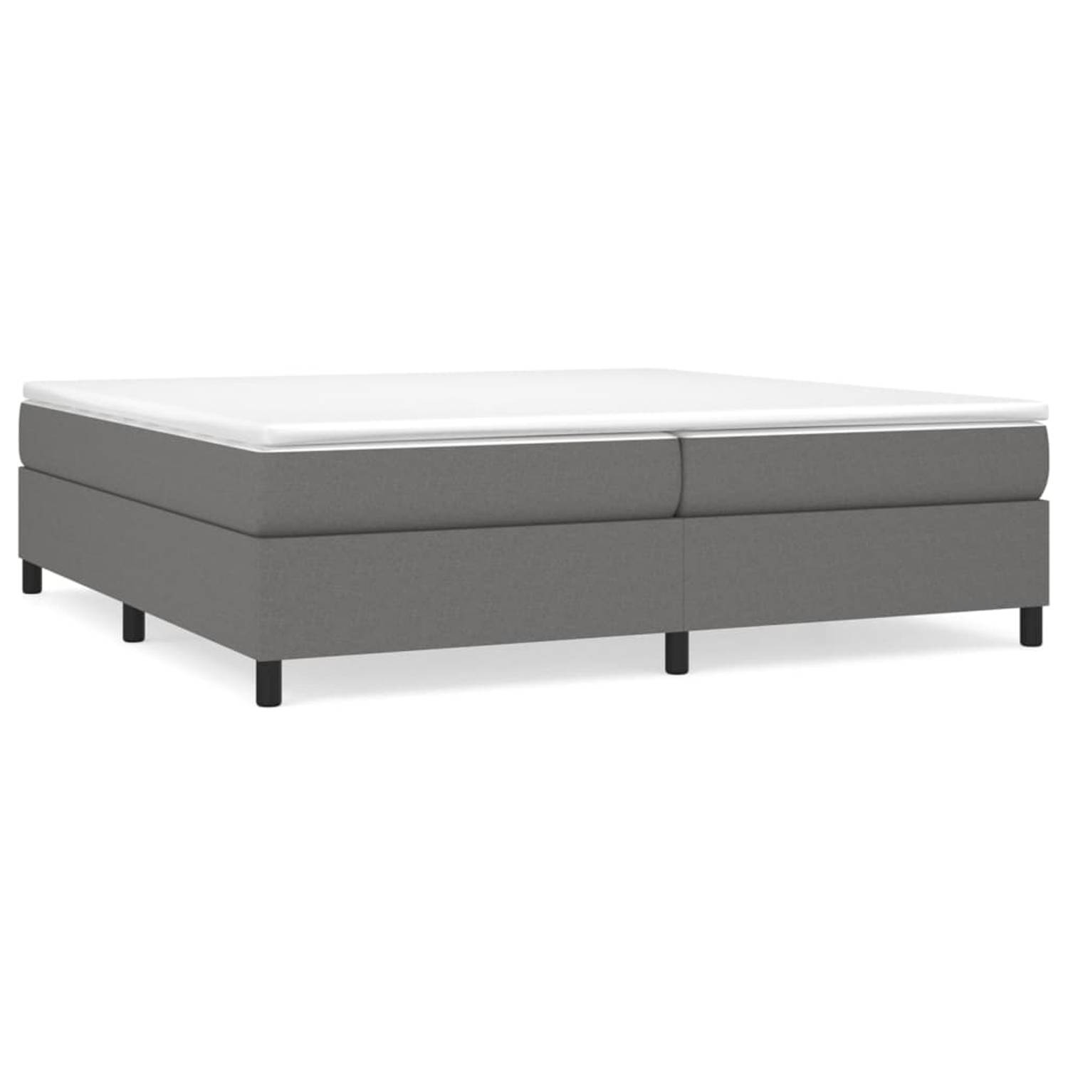 The Living Store Boxspring met matras stof donkergrijs 200x200 cm - Boxspring - Boxsprings - Bed - Slaapmeubel - Boxspringbed - Boxspring Bed - Tweepersoonsbed - Bed Met Matras - B