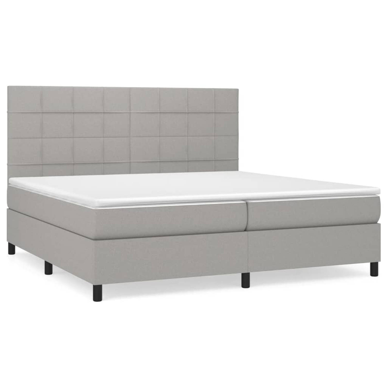 The Living Store Boxspringbed - Duurzaam - Afmeting 203x200x118/128 cm - Middelharde ondersteuning - Huidvriendelijk topmatras