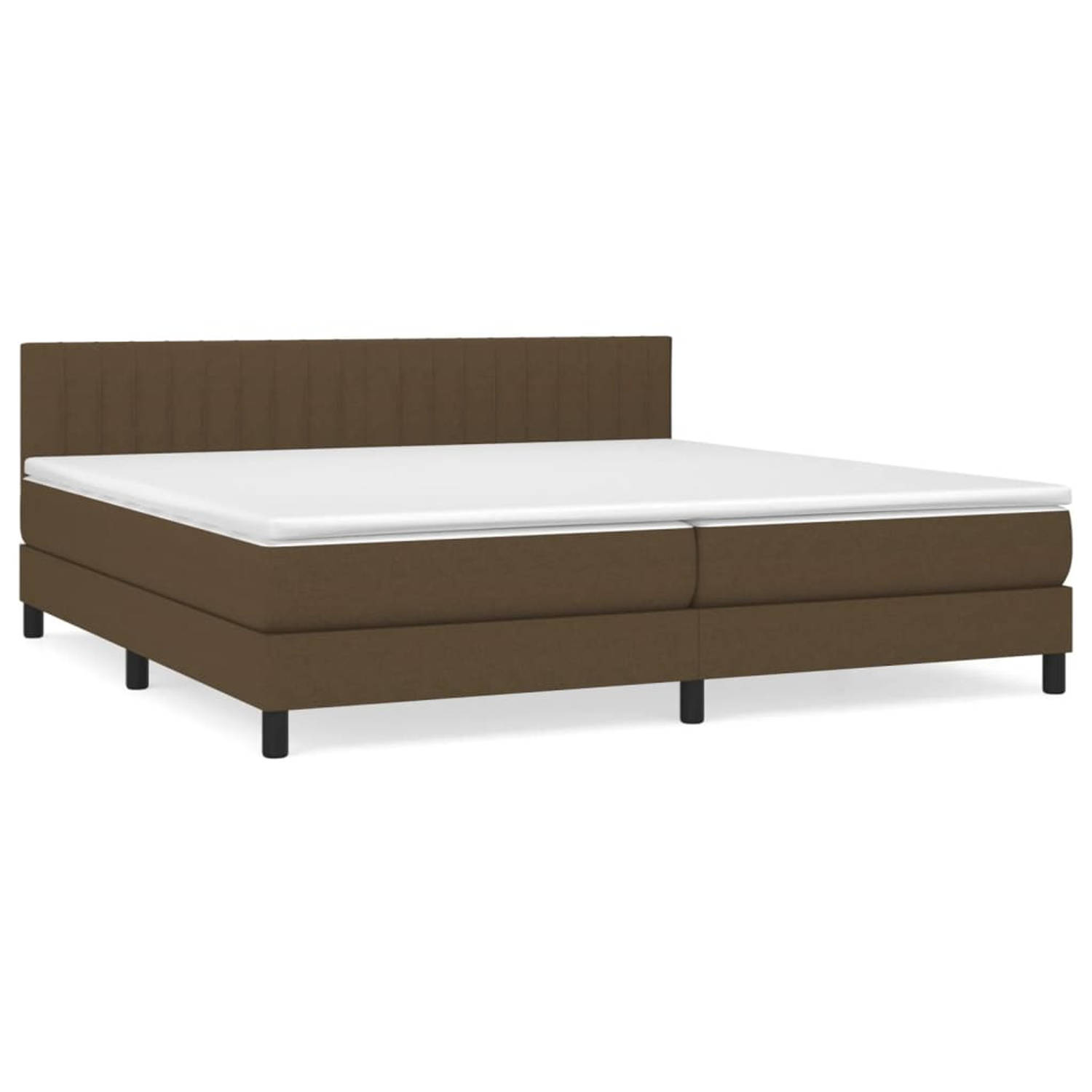 The Living Store Boxspringbed - Comfort - Bed - 203 x 200 x 78/88 cm - Donkerbruin