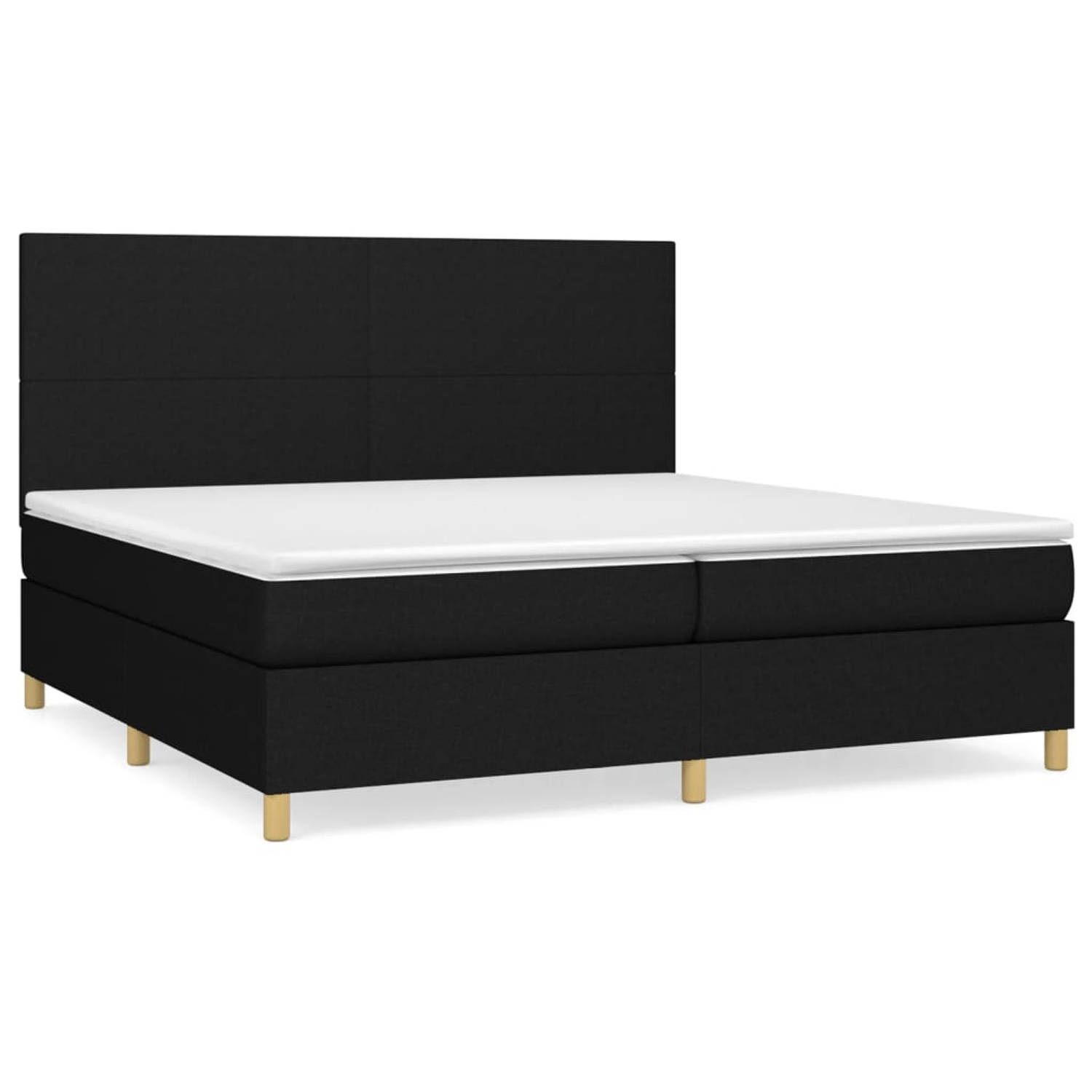 The Living Store Boxspringbed - Comfort - Bed - 203 x 200 x 118/128 cm - Zwart