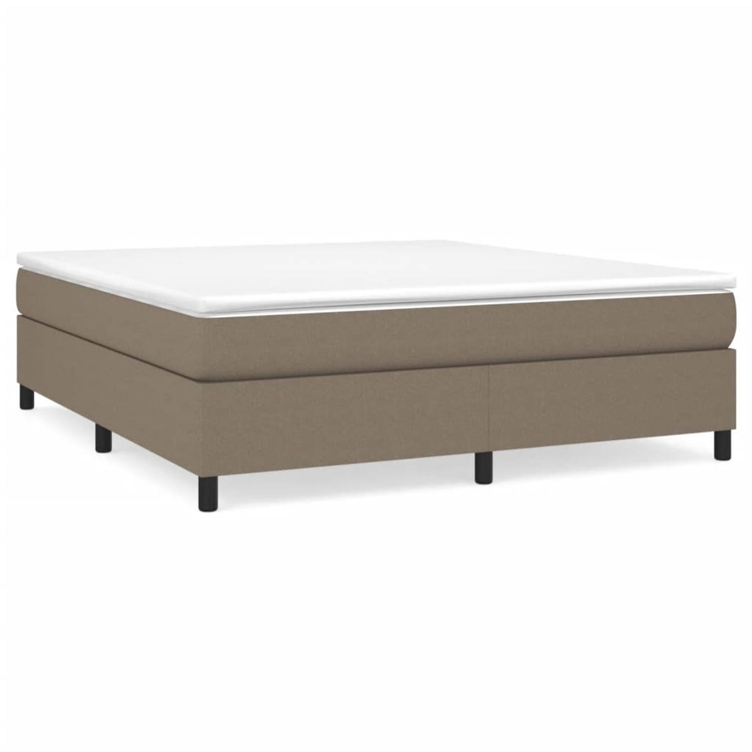 The Living Store Boxspring met matras stof taupe 160x200 cm - Bed