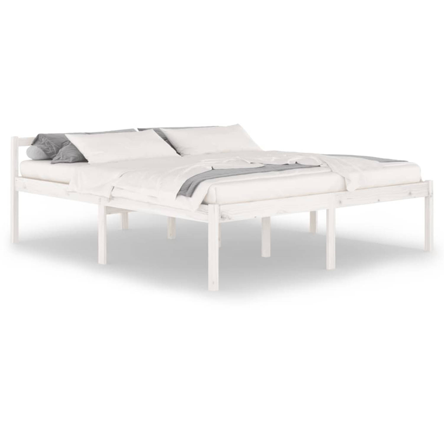 The Living Store Bedframe massief grenenhout 180x200 cm 6FT super king - Bedframe - Bedframes - Bed - Bedbodem - Ledikant - Bed Frame - Massief Houten Bedframe - Slaapmeubel - Twee