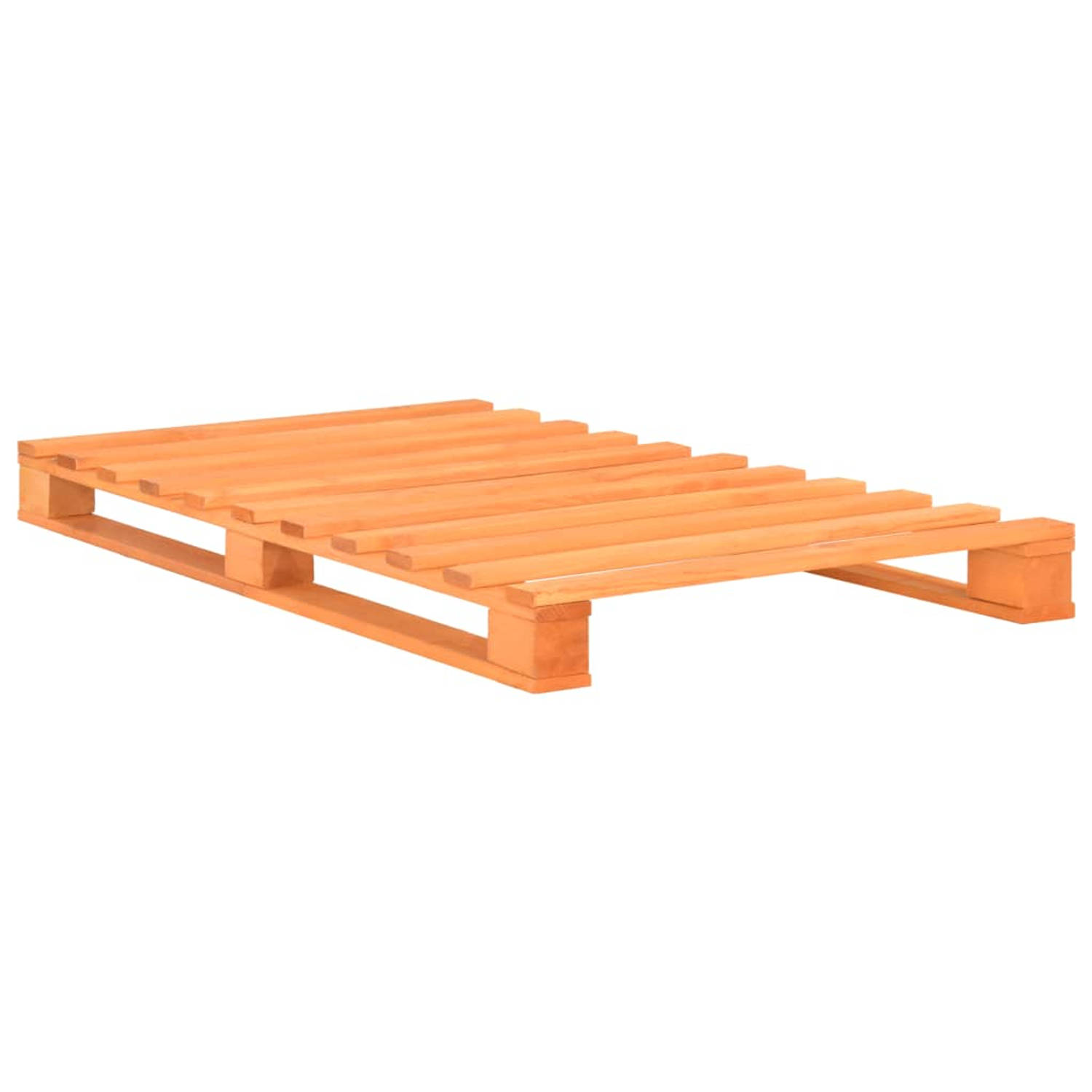 The Living Store Bedframe pallet massief grenenhout bruin 90x200 cm - Bed