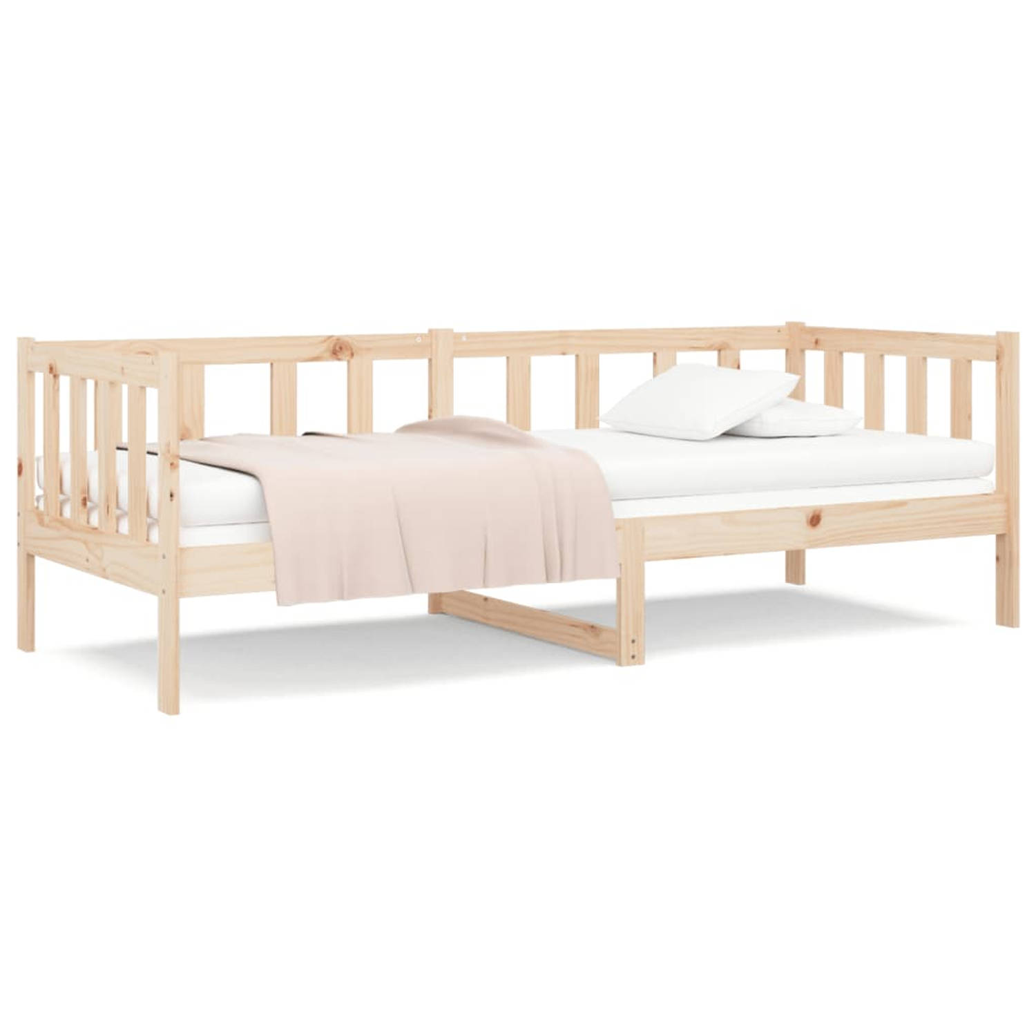 The Living Store Slaapbank 80x200 cm massief grenenhout - Slaapbank - Slaapbanken - Bedbank - Bed - Bedframe - Houten Bedframe - Bedbodem - Logeerbed - Slaapmeubel - Ledikant - Bed