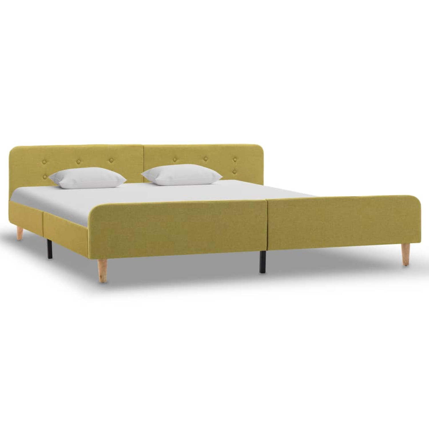 The Living Store Bedframe stof groen 180x200 cm - Bed