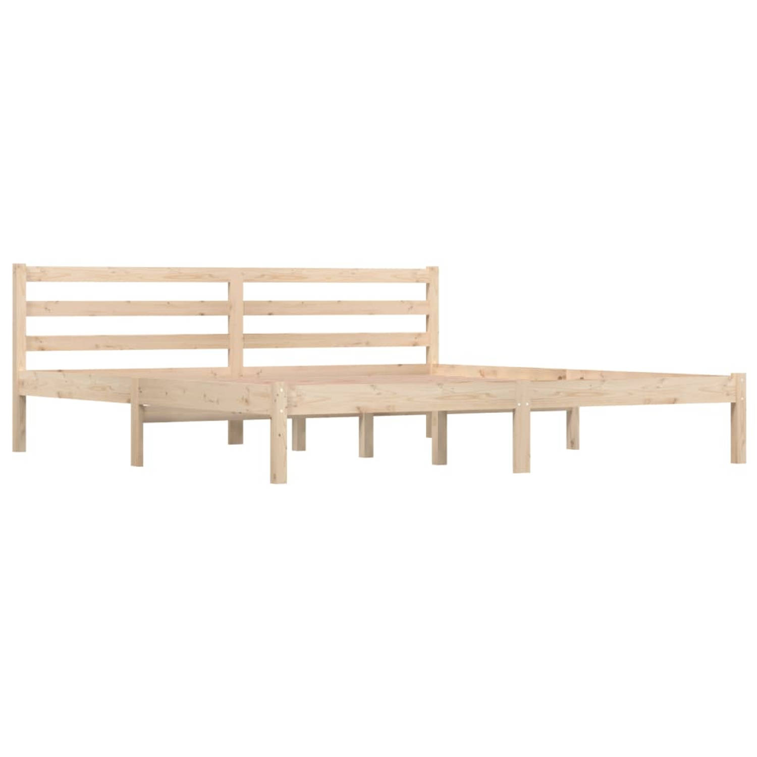 The Living Store Bedframe massief grenenhout 180x200 cm 6FT Super King - Bedframe - Bedframes - Bed - Bedbodem - Ledikant - Bed Frame - Massief Houten Bedframe - Slaapmeubel - Bedd