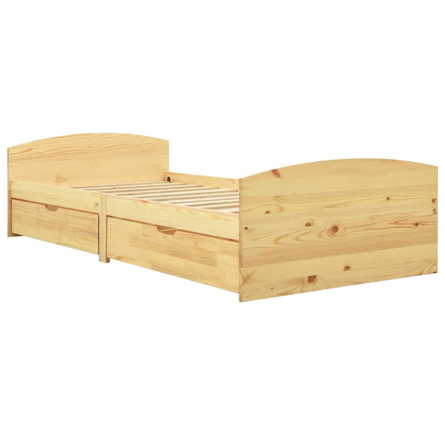 The Living Store Bedframe met 2 lades massief grenenhout 90x200 cm - Bed