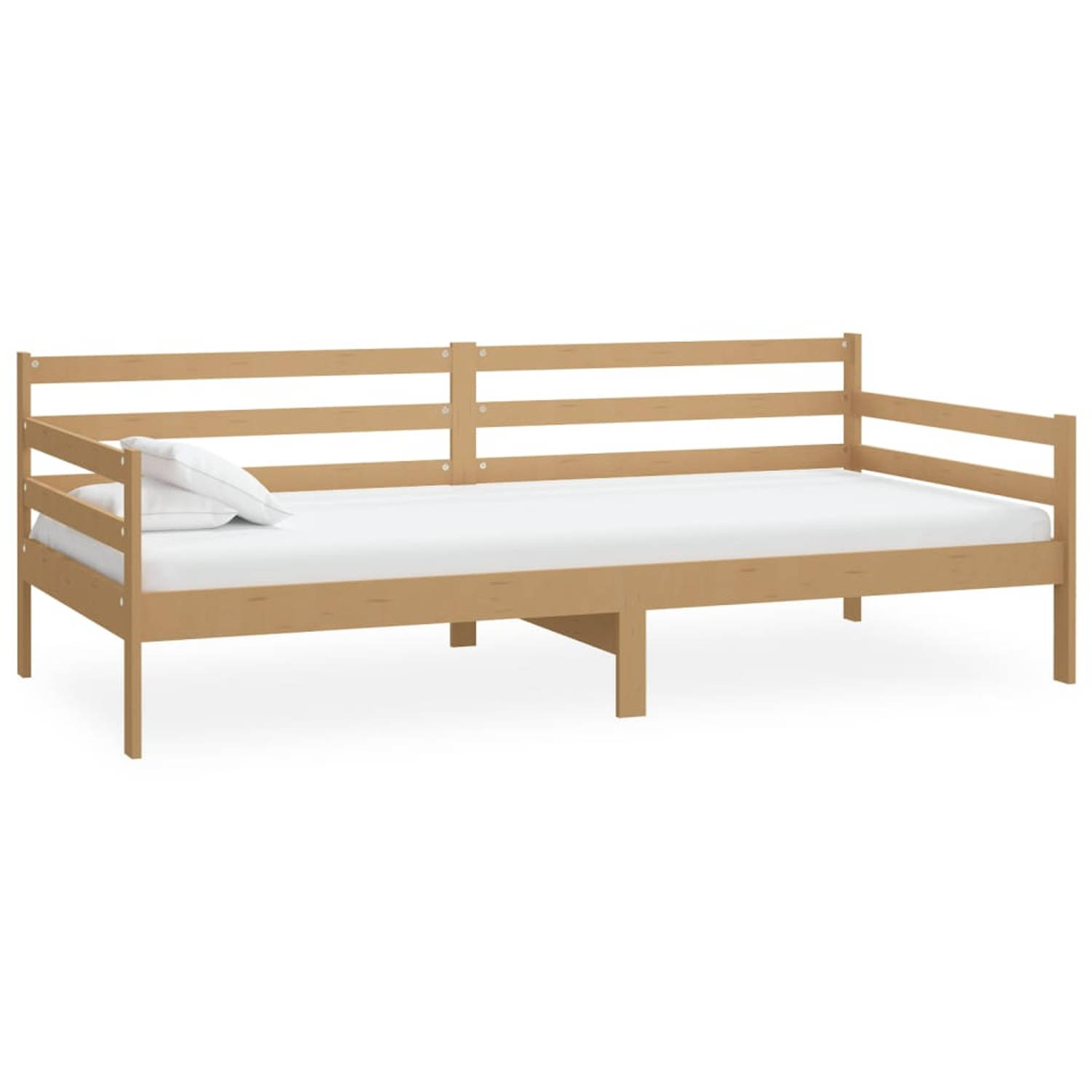 The Living Store Bedbank massief grenenhout honingbruin 90x200 cm - Bedbank - Bedbanken - Bed Bank - Bed Banken - Slaapbank - Slaapbanken - Slaap Bank - Slaap Banken - Houten Bedba