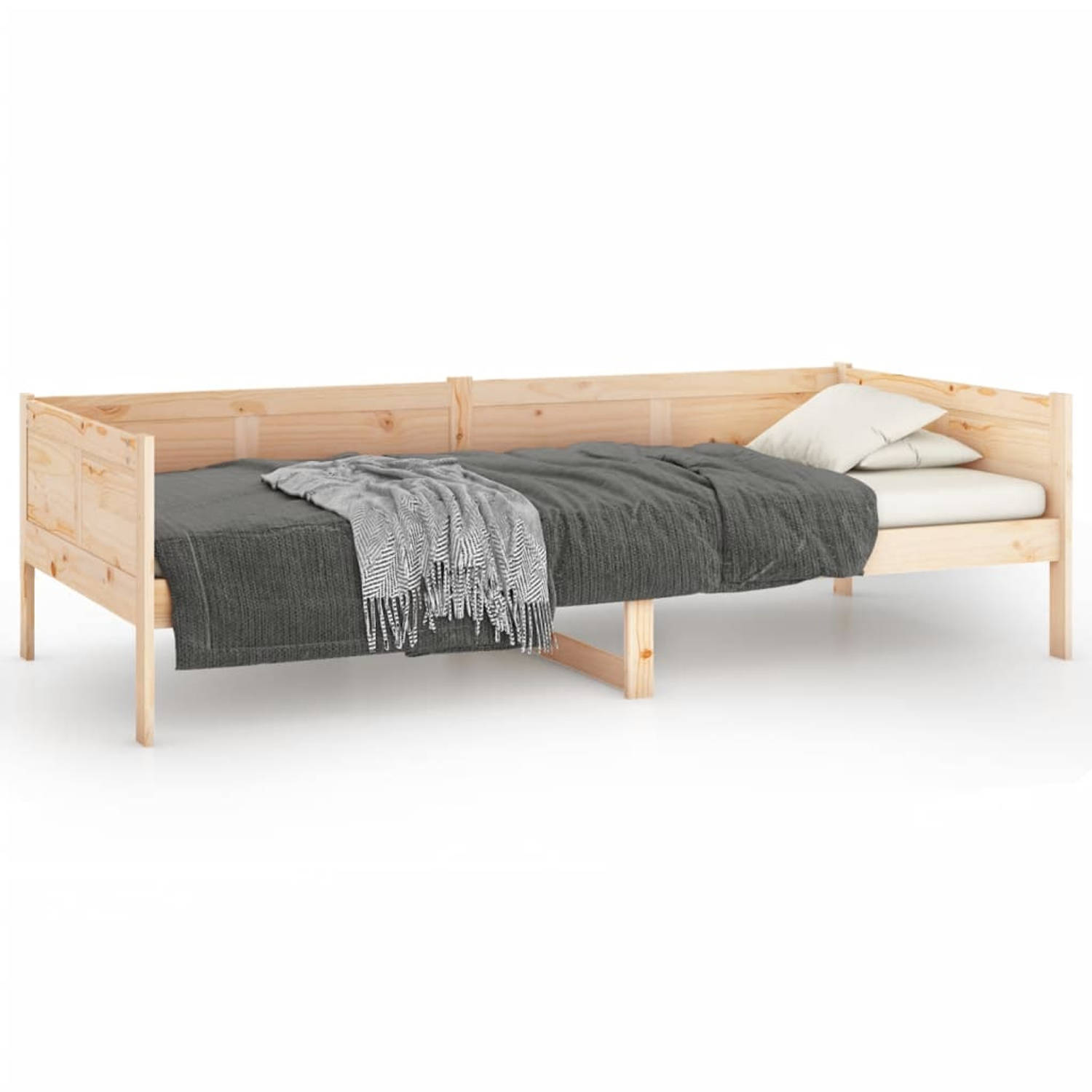 The Living Store Slaapbank massief grenenhout 80x200 cm - Slaapbank - Slaapbanken - Bedbank - Bed - Bedframe - Houten Bedframe - Bedbodem - Logeerbed - Slaapmeubel - Ledikant - Bed