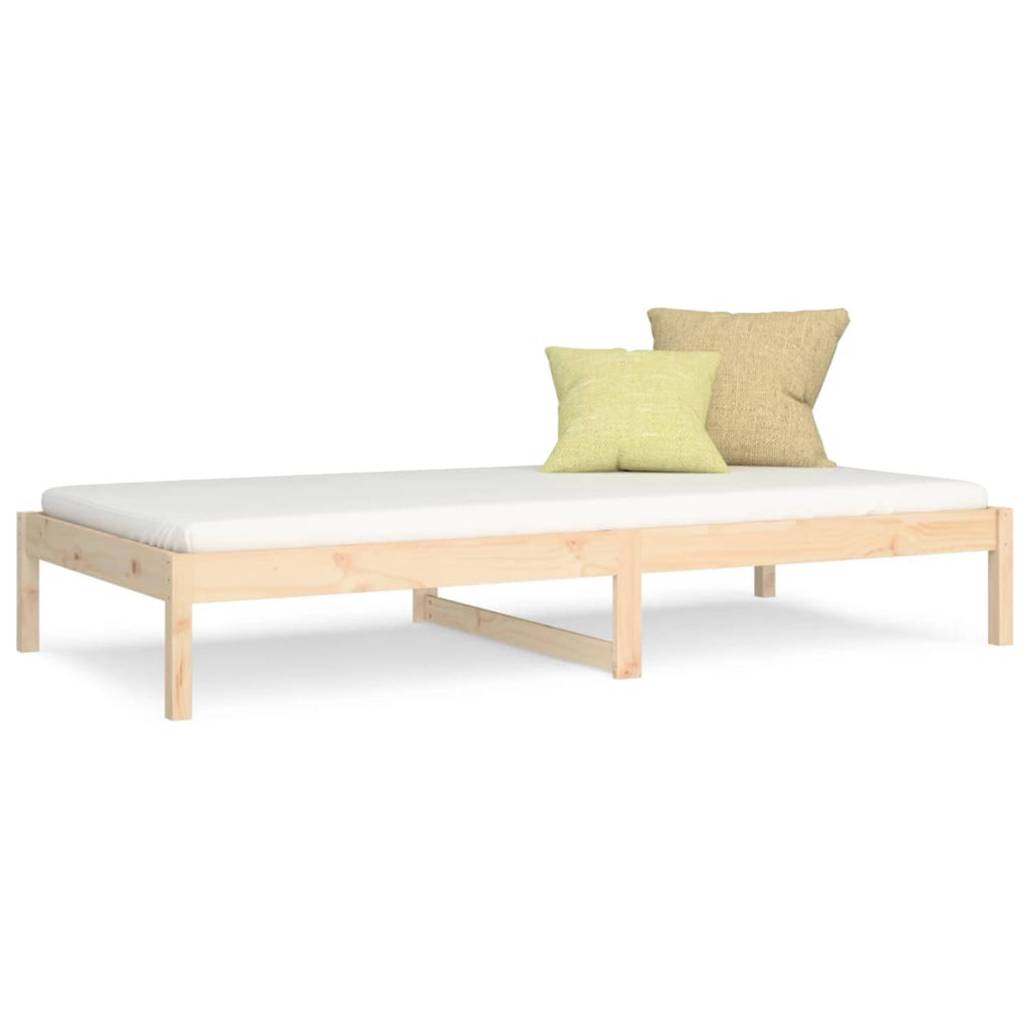 The Living Store Slaapbank 80x200 cm massief grenenhout - Slaapbank - Slaapbanken - Bedbank - Bed - Bedframe - Houten Bedframe - Bedbodem - Logeerbed - Slaapmeubel - Ledikant - Bed