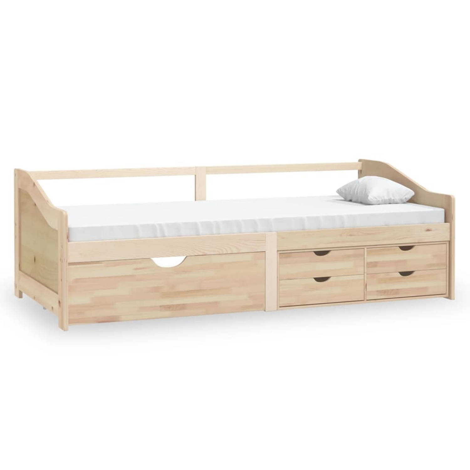 The Living Store Bedbank 3-zits met lades massief grenenhout 90x200 cm - Bedbank - Bedbanken - Bed Bank - Bed Banken - Slaapbank - Slaapbanken - Slaap Bank - Slaap Banken - Houten