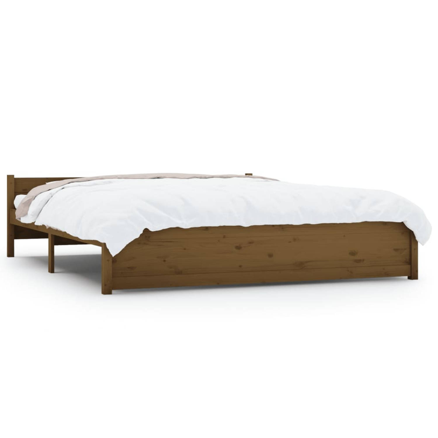 The Living Store Bedframe massief hout honingbruin 160x200 cm - Bedframe - Bedframes - Bed - Bedbodem - Ledikant - Bed Frame - Massief Houten Bedframe - Slaapmeubel - Tweepersoonsb