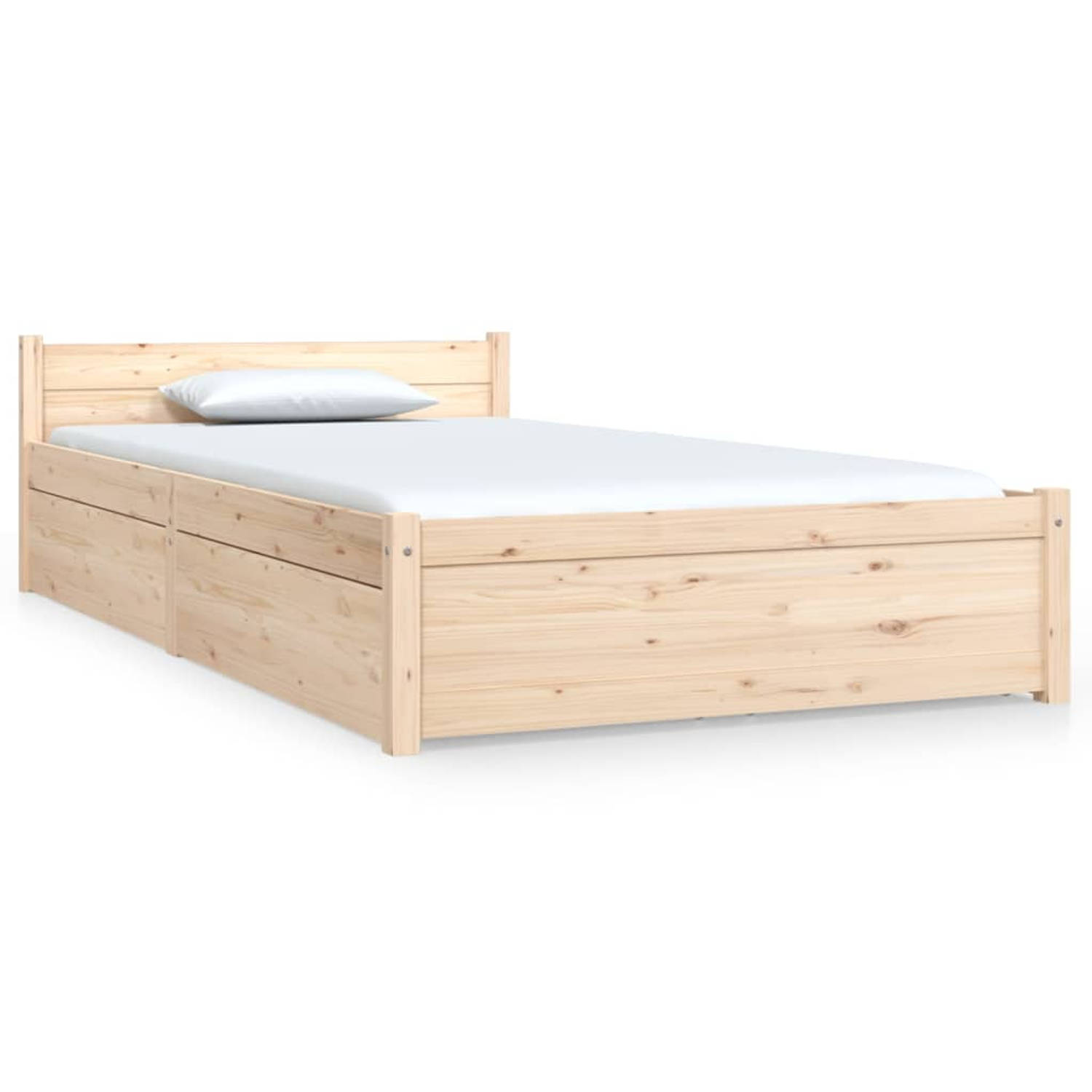 The Living Store Bedframe met lades 90x200 cm - Bedframe - Bedframes - Eenpersoonsbed - Bed - Bedombouw - Ledikant - Pallet Bedframe - Ledikant - Eenpersoonsbedden - Bedden - Bedom