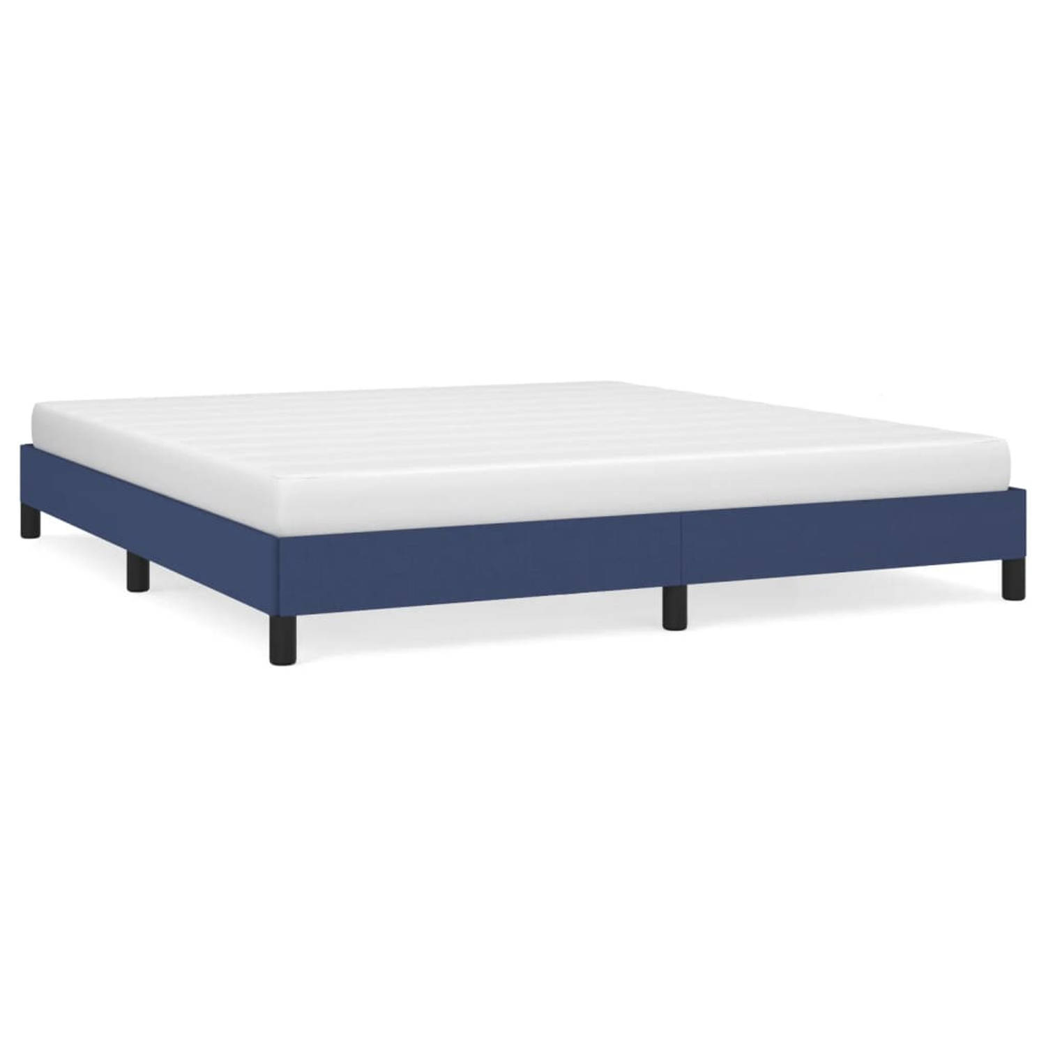 The Living Store Bedframe stof blauw 180x200 cm - Bedframe - Bedframe - Bed - Slaapmeubel - Ledikant - Bedbodem - Tweepersoonsbed - Bedden - Slaapmeubels - Slaapmeubelen - Ledikant
