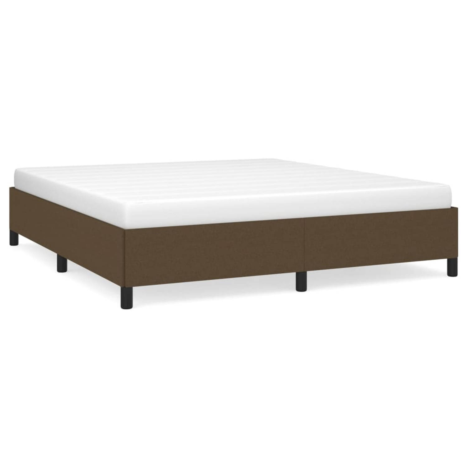 The Living Store Bedframe - Donkerbruin - 203 x 183 x 35 cm - Geschikt voor matras 180 x 200 cm