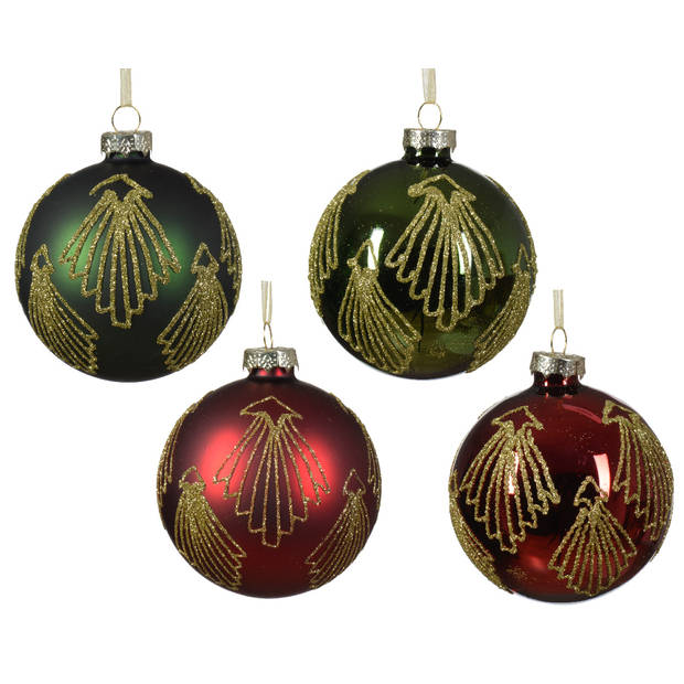 Decoris - Kerstbal glas d8 cm a2 LXV kerst