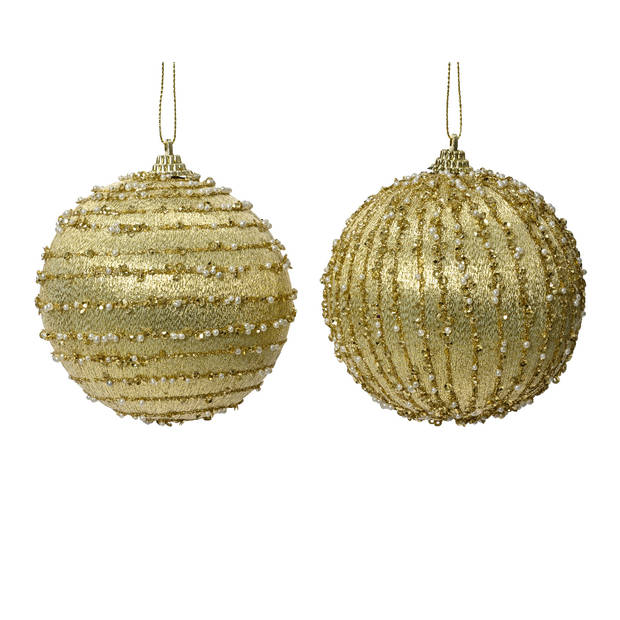 Decoris - Kerstbal foam d8 cm licht goud a2 I kerst