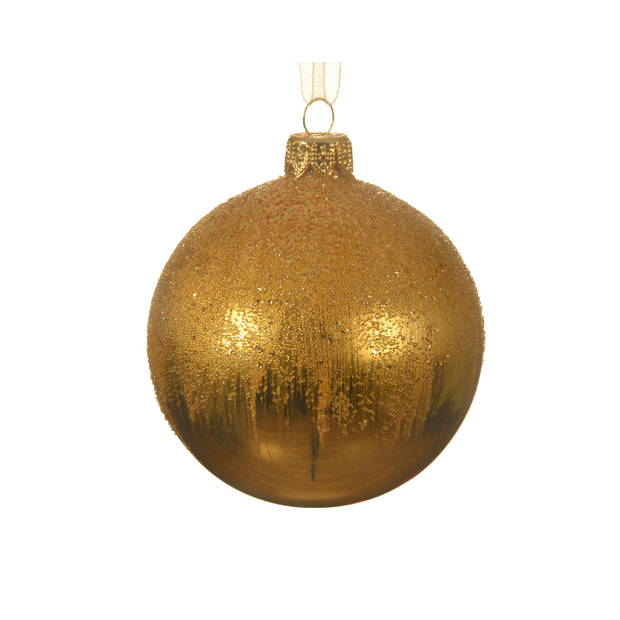 Decoris - kerstbal glas d8 cm licht goud II kerst