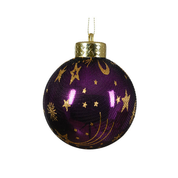 Decoris - Kerstbal kunststof d8l8 cm violet kerst