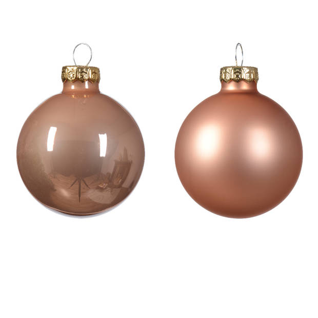 Decoris - Kerstbal glas d5 cm rose ass 12st kerst