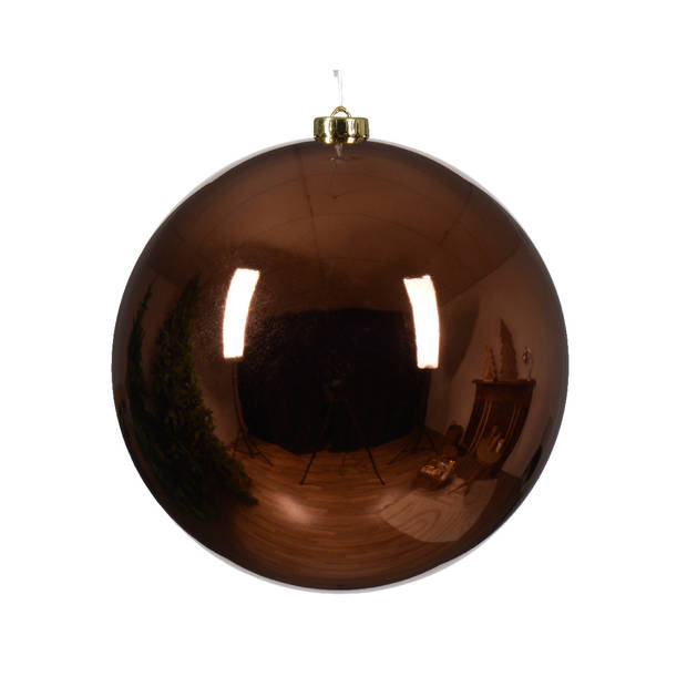 Decoris - Kerstbal kunststof d20 cm espresso kerst