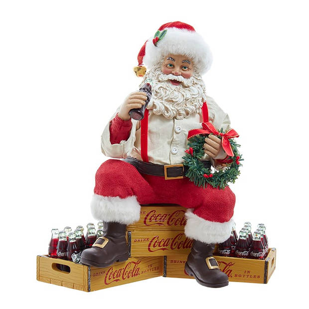 Kurt S. Adler - Kerstman coca-cola op krat l22cm