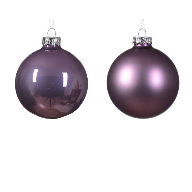 Decoris - Kerstbal glas d8 cm klila ass 6st kerst