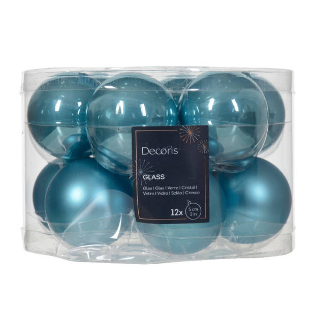 Decoris - Kerstbal glas d6 cm sblw ass 10st kerst