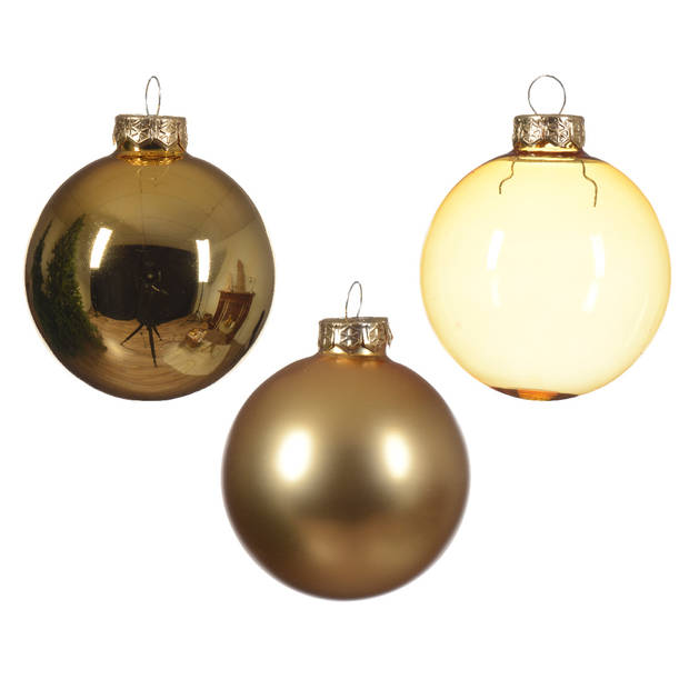 Decoris - Kerstbal glas d7 cm lgd ass 21st kerst