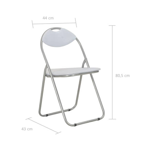 The Living Store Klapstoelenset - Eetkamerstoelen - 44x43x80.5 cm - Stalen frame - Vlekbestendig leer