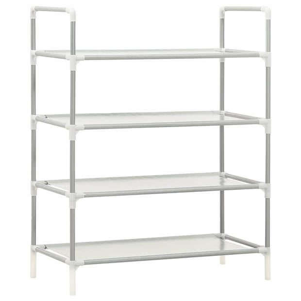 The Living Store Schoenenrek Minimalistisch - Opbergoplossing - 60x29x71 cm - Zilver