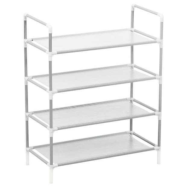 The Living Store Schoenenrek Minimalistisch - Opbergoplossing - 60x29x71 cm - Zilver