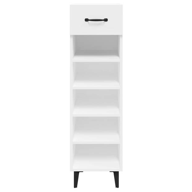 The Living Store Schoenenkast - 30 x 35 x 105 cm - Hoogglans wit