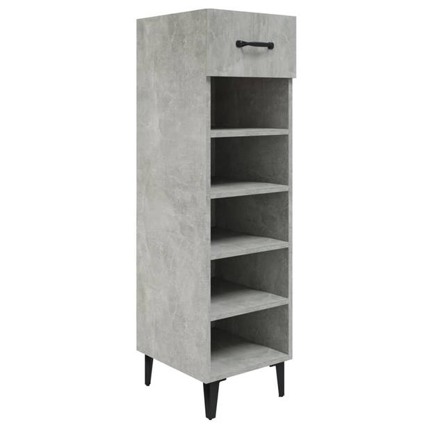 The Living Store Schoenenkast - Betongrijs - 30 x 35 x 105 cm - Metalen poten