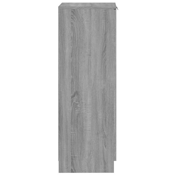 The Living Store Schoenenkast - Grijs Sonoma Eiken - 30 x 35 x 100 cm - Bewerkt Hout