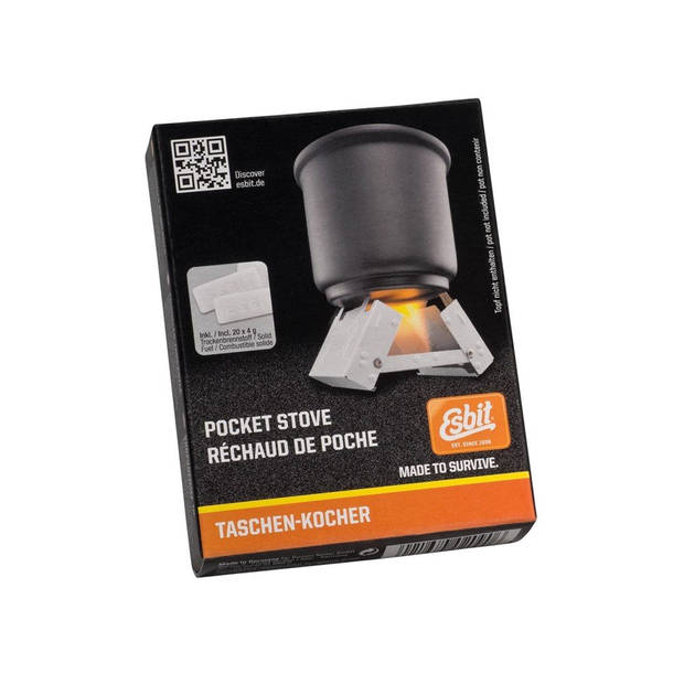 Esbit Brander Pocket Stove S - Incl 20x4 gr Esbit Blokjes - Compact