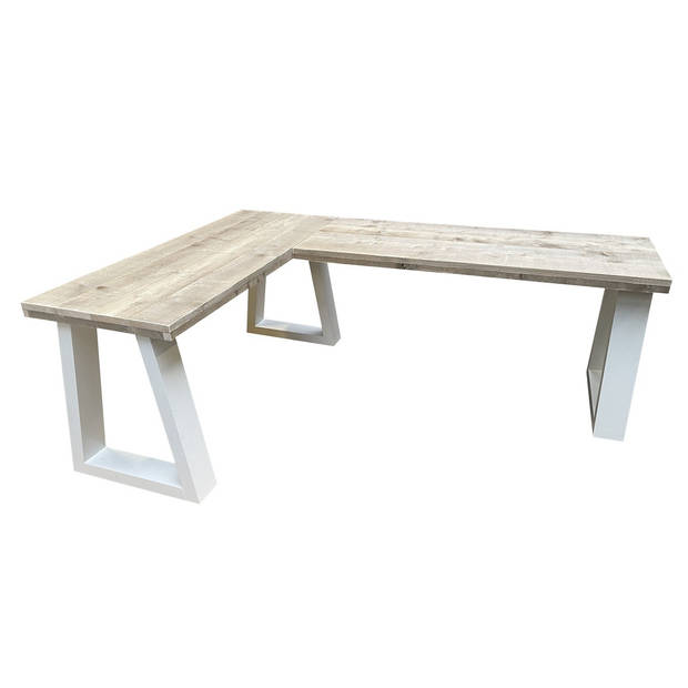 Wood4you - Hoekbureau - Memphis - Industrial wood - hout - 200/160 200/160 Hout - Werkbureau