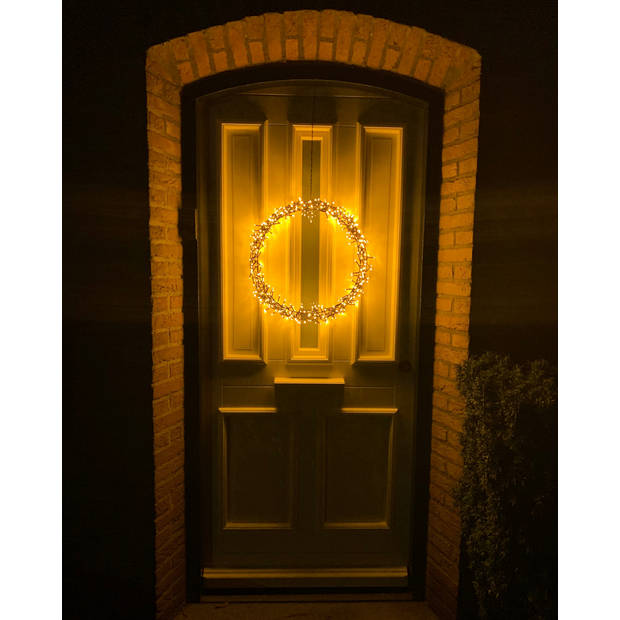 Kerstkrans - 500 LED - Ø59 cm - Warmwit - XL - Kersthanger - Lichtkrans - Kerstdecoratie - Kerstversiering - Kerst