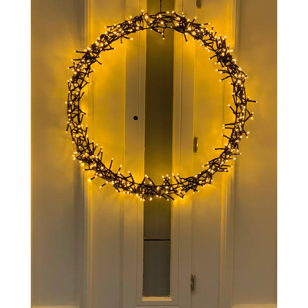 Kerstkrans - 500 LED - Ø59 cm - Warmwit - XL - Kersthanger - Lichtkrans - Kerstdecoratie - Kerstversiering - Kerst